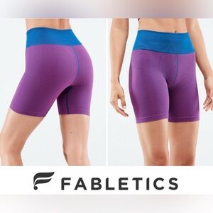 Fabletics Women’s Sz XL Two-Tone High-Waisted Seamless Rib 6” Shorts